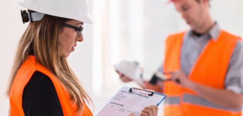 Maintenance Engineering on construction site checking light